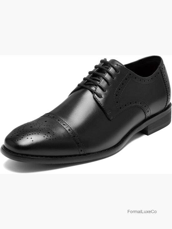 Men\'s Classic Cap Toe Oxford Dress Shoes Non Slip Lace Up Formal Work Wedding